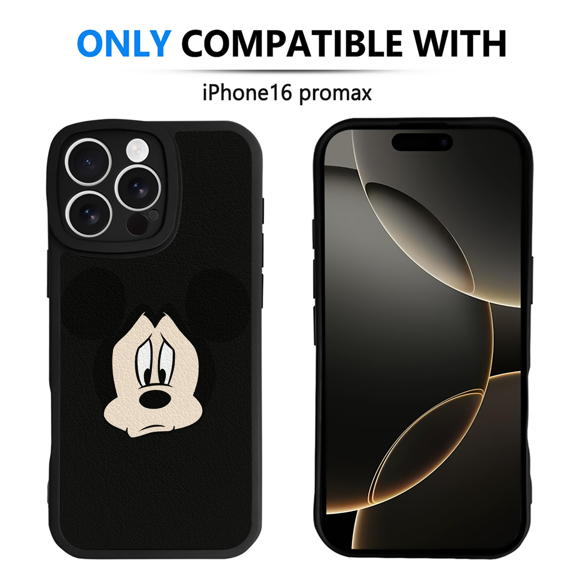 （画像用） ミッキーマウス Mickey Mouse 【iPhone 16シリーズ対応】シリコンスマホケース（レザー調） 材質：シリコン